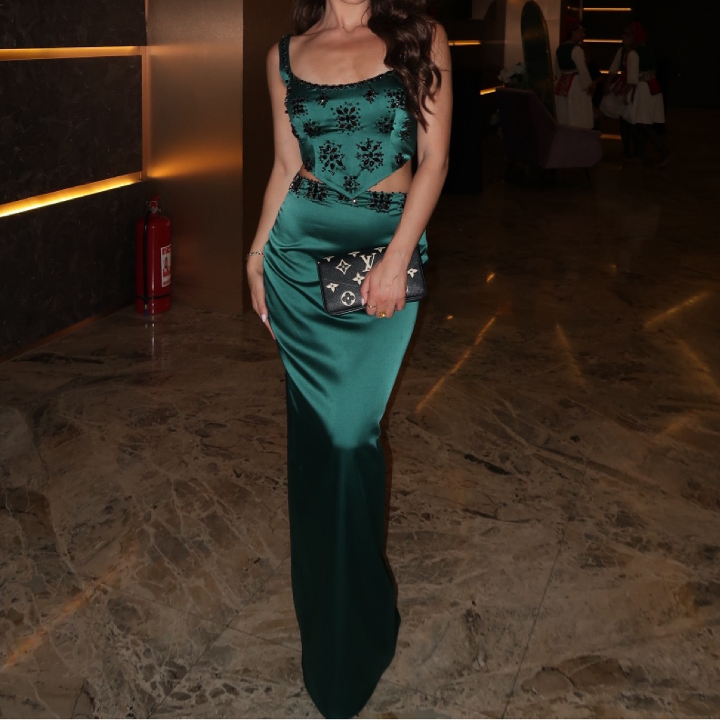 Emerald Green 2-Piece Gown